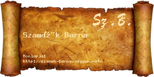 Szamák Barna névjegykártya